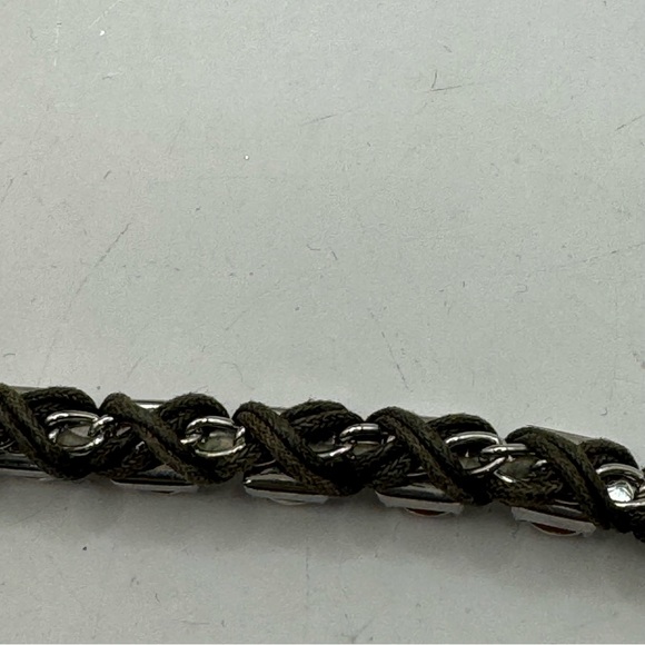 American Eagle large sparkling rhinestone woven bracelet 7” boho mob wife - Picture 6 of 13